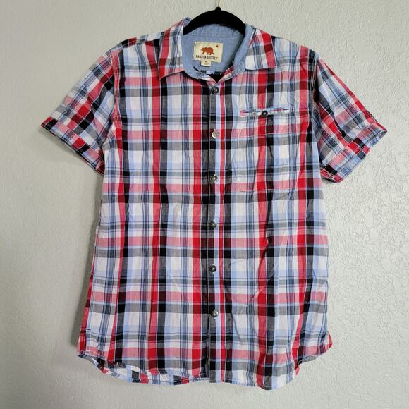 Dakota Grizzly Men's Medium Plaid Button Down Short Sleeve - Picture 1 of 2